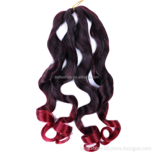 Hot sell  Synthetic deep hair bulk crochet braids 150g french curls synthetic braiding hair
